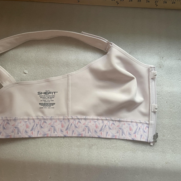 SHEFIT Sports Bra Women 3Luxe Pink Front Zip Adjustable Straps Crossback 110003 - Picture 7 of 8